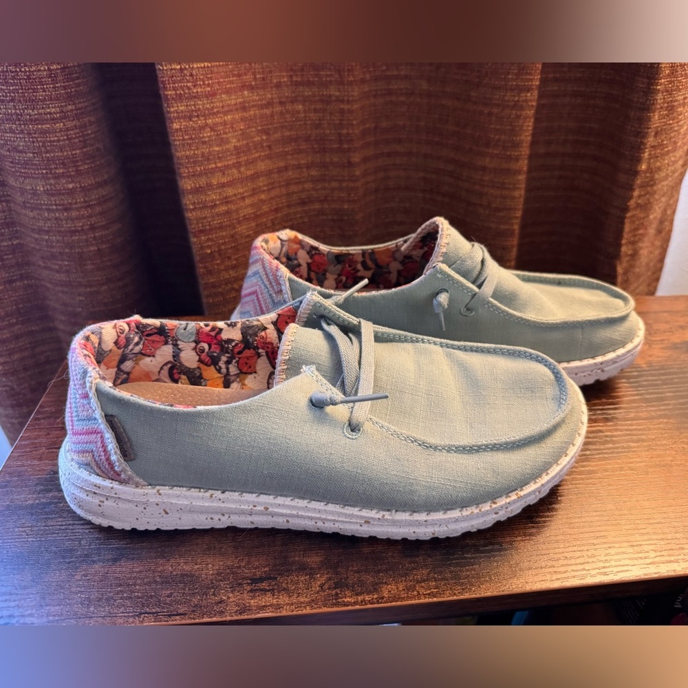 Hey Dude Wendy Aloe Green Slip Ons